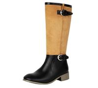 Mo Joc Botines para mujer con tacón de bloque de 3 cm, diseño retro, perfectos para vestidos y negocios, Negro , 40 EU