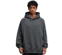 Mo Joc Sudadera con capucha para hombre con puños acanalados | Ajuste extragrande con fibra interior de 340 g, mangas raglán para ocio y deporte, gris oscuro, XXL