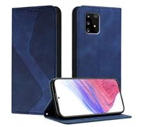 Mo-Somnus Funda para Galaxy A91 / M80S, Funda Carcasa de Cuero para Samsung S10 Lite, Premium Cuero Billetera Flip Protectora Carcasa Magnético con Cáscara de TPU, Ranura para Tarjeta (Azul)