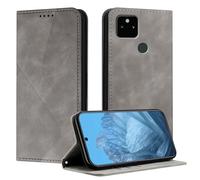 Mo-Somnus Funda para Google Pixel 5A, Funda Carcasa de Cuero para Googlel 5A, Premium Cuero Billetera Flip Protectora Carcasa Magnético con Cáscara de TPU, Ranura para Tarjeta (Gris)
