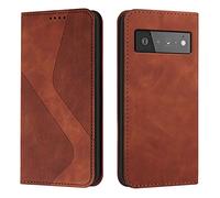 Mo-Somnus Funda para Google Pixel 6 Pro, Funda Carcasa de Cuero para Google Pixel 6 Pro, Premium Cuero Billetera Flip Protectora Carcasa Magnético con Cáscara de TPU, Ranura para Tarjeta (Marrón)