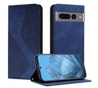Mo-Somnus Funda para Google Pixel 7 Pro, Funda Carcasa de Cuero para Googlel 7 Pro, Premium Cuero Billetera Flip Protectora Carcasa Magnético con Cáscara de TPU, Ranura para Tarjeta (Azul)