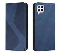 Mo-Somnus Funda para Huawei P40 Lite 4G/Nova 6 SE, Funda Carcasa de Cuero para Huawei P40 Lite 4G/Nova 6 SE, Cuero Billetera Flip Carcasa Magnético con Cáscara de TPU, Ranura para Tarjeta (Azul)