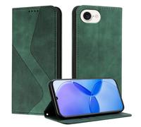 Mo-Somnus Funda para iPhone 16E, Funda Carcasa de Cuero para iPhone 16e, Premium Cuero Billetera Flip Protectora Carcasa Magnético con Cáscara de TPU, Ranura para Tarjeta (Verde)