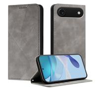 Mo-Somnus Funda para iPhone 17 Plus/iPhone 17 Air, Funda Carcasa de Cuero para iPhone 17 Air, Premium Cuero Billetera Flip Protectora Carcasa Magnético con Cáscara de TPU, Ranura para Tarjeta (Gris)