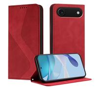 Mo-Somnus Funda para iPhone 17 Plus/iPhone 17 Air, Funda Carcasa de Cuero para iPhone 17 Air, Premium Cuero Billetera Flip Protectora Carcasa Magnético con Cáscara de TPU, Ranura para Tarjeta (Rojo)