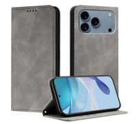 Mo-Somnus Funda para iPhone 17 Pro, Funda Carcasa de Cuero para iPhone 17 Pro, Premium Cuero Billetera Flip Protectora Carcasa Magnético con Cáscara de TPU, Ranura para Tarjeta (Gris)