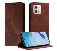 Mo-Somnus Funda para Motorola G Stylus 2023 4G, Funda Carcasa de Cuero para Moto G Stylus 2023 4G, Cuero Billetera Flip Protectora Carcasa Magnético con Cáscara de TPU, Ranura para Tarjeta (Marrón)