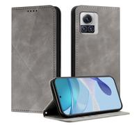 Mo-Somnus Funda para Motorola Moto Edge 30 Ultra, Funda Carcasa de Cuero para Moto X30 Pro 5G, Cuero Billetera Flip Protectora Carcasa Magnético con Cáscara de TPU, Ranura para Tarjeta (Gris)