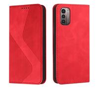 Mo-Somnus Funda para Nokia G11 / Nokia G21,Funda Carcasa de Cuero con Tapa Flip Case, Cuero Billetera Flip Protectora Carcasa Magnético con Cáscara de TPU (Rojo)