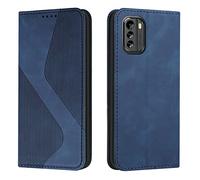 Mo-Somnus Funda para Nokia G60 5G, Funda Carcasa de Cuero para Nokia G60 5G, Premium Cuero Billetera Flip Protectora Carcasa Magnético con Cáscara de TPU, Ranura para Tarjeta (Azul)