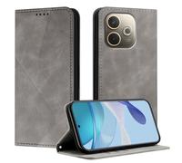 Mo-Somnus Funda para OPPO A5 Pro 5G/4G, Funda Carcasa de Cuero para OPPO A5 Pro 4G, Premium Cuero Billetera Flip Protectora Carcasa Magnético con Cáscara de TPU, Ranura para Tarjeta (Gris)