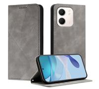 Mo-Somnus Funda para OPPO A5X, Funda Carcasa de Cuero para OPPO A5x, Premium Cuero Billetera Flip Protectora Carcasa Magnético con Cáscara de TPU, Ranura para Tarjeta (Gris)