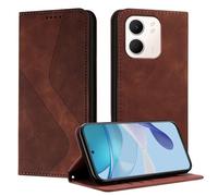 Mo-Somnus Funda para OPPO A5X, Funda Carcasa de Cuero para OPPO A5x, Premium Cuero Billetera Flip Protectora Carcasa Magnético con Cáscara de TPU, Ranura para Tarjeta (Marrón)