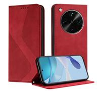 Mo-Somnus Funda para OPPO Find X8 Ultra 5G, Funda Carcasa de Cuero para OPPO Find X8 Ultra 5G, Premium Cuero Billetera Flip Protectora Carcasa Magnético con Cáscara de TPU, Ranura para Tarjeta (Rojo)