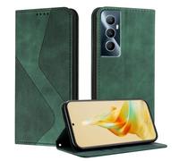 Mo-Somnus Funda para OPPO Realme C65, Funda Carcasa de Cuero para OPPO Realme C65, Premium Cuero Billetera Flip Protectora Carcasa Magnético con Cáscara de TPU, Ranura para Tarjeta (Verde)