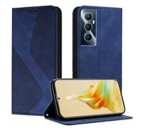 Mo-Somnus Funda para OPPO Realme C65, Funda Carcasa de Cuero para OPPO Realme C65, Premium Cuero Billetera Flip Protectora Carcasa Magnético con Cáscara de TPU, Ranura para Tarjeta (Azul)