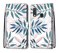 Mo-Somnus Funda para Samsung Galaxy A20E, Funda Cartera Funda Libro Caso Piel PU con Tapa Magnético Billetera Flip Carcasa Cuero [Protección Completa] [Ranura para Tarjeta] (Coníferas)