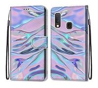 Mo-Somnus Funda para Samsung Galaxy A20E, Funda Cartera Funda Libro Caso Piel PU con Tapa Magnético Billetera Flip Carcasa Cuero [Protección Completa] [Ranura para Tarjeta] (Fluorescente)