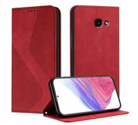 Mo-Somnus Funda para Samsung Galaxy A320/A3 2017, Funda Carcasa de Cuero para Samsung A3 2017, Premium Cuero Billetera Flip Protectora Carcasa Magnético con Cáscara de TPU, Ranura para Tarjeta (Rojo)