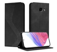Mo-Somnus Funda para Samsung Galaxy A320/A3 2017, Funda Carcasa de Cuero para Samsung A3 2017, Premium Cuero Billetera Flip Protectora Carcasa Magnético con Cáscara de TPU, Ranura para Tarjeta (Negro)