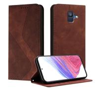Mo-Somnus Funda para Samsung Galaxy A6 2018, Funda Carcasa de Cuero para Samsung A6 2018, Premium Cuero Billetera Flip Protectora Carcasa Magnético con Cáscara de TPU, Ranura para Tarjeta (Marrón)