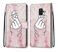 Mo-Somnus Funda para Samsung Galaxy A6 2018, Funda Cartera Funda Libro Caso Piel PU con Tapa Magnético Billetera Flip Carcasa Cuero [Protección Completa] [Ranura para Tarjeta] (Amor)