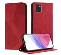 Mo-Somnus Funda para Samsung Galaxy A81 / M60S, Funda Carcasa de Cuero para Samsung Note 10 Lite, Cuero Billetera Flip Protectora Carcasa Magnético con Cáscara de TPU, Ranura para Tarjeta (Rojo)