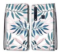 Mo-Somnus Funda para Samsung Galaxy A9 2018 / A9s, Funda Cartera Funda Libro Caso Piel PU con Tapa Magnético Billetera Flip Carcasa Cuero [Protección Completa] [Ranura para Tarjeta] (Coníferas)