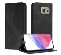 Mo-Somnus Funda para Samsung Galaxy S6, Funda Carcasa de Cuero para Samsung S6, Premium Cuero Billetera Flip Protectora Carcasa Magnético con Cáscara de TPU, Ranura para Tarjeta (Negro)