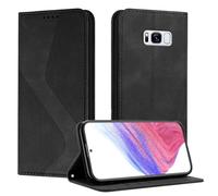 Mo-Somnus Funda para Samsung Galaxy S8 Plus, Funda Carcasa de Cuero para Samsung S8 Plus, Premium Cuero Billetera Flip Protectora Carcasa Magnético con Cáscara de TPU, Ranura para Tarjeta (Negro)