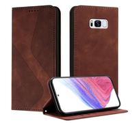 Mo-Somnus Funda para Samsung Galaxy S8 Plus, Funda Carcasa de Cuero para Samsung S8 Plus, Premium Cuero Billetera Flip Protectora Carcasa Magnético con Cáscara de TPU, Ranura para Tarjeta (Marrón)