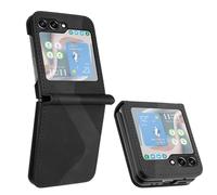 Mo-Somnus Funda para Samsung Galaxy Z Flip 6, Funda Carcasa de Cuero para Samsung Z Flip 6, Premium Cuero Billetera Flip Protectora Carcasa Magnético con Cáscara de TPU, Ranura para Tarjeta (Negro)