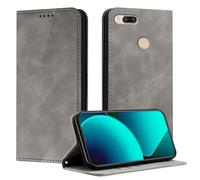 Mo-Somnus Funda para Xiaomi mi 5X / Mi A1, Funda Carcasa de Cuero para Mi A1, Premium Cuero Billetera Flip Protectora Carcasa Magnético con Cáscara de TPU, Ranura para Tarjeta (Gris)