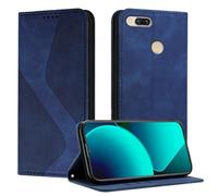 Mo-Somnus Funda para Xiaomi mi 5X / Mi A1, Funda Carcasa de Cuero para Mi A1, Premium Cuero Billetera Flip Protectora Carcasa Magnético con Cáscara de TPU, Ranura para Tarjeta (Azul)