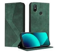 Mo-Somnus Funda para Xiaomi mi 6X / Mi A2, Funda Carcasa de Cuero para Mi A2, Premium Cuero Billetera Flip Protectora Carcasa Magnético con Cáscara de TPU, Ranura para Tarjeta (Verde)