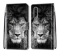 Mo-Somnus Funda para Xiaomi Mi A3 / Xiaomi Mi CC9e, Funda Cartera Funda Libro Caso Piel PU con Tapa Magnético Billetera Flip Carcasa Cuero [Protección Completa] [Ranura para Tarjeta] (León)