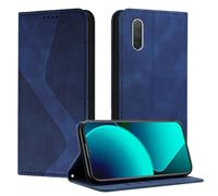 Mo-Somnus Funda para Xiaomi mi Cc9E / Mi A3, Funda Carcasa de Cuero para mi A3, Premium Cuero Billetera Flip Protectora Carcasa Magnético con Cáscara de TPU, Ranura para Tarjeta (Azul)