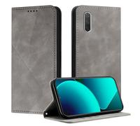 Mo-Somnus Funda para Xiaomi mi Cc9E / Mi A3, Funda Carcasa de Cuero para mi A3, Premium Cuero Billetera Flip Protectora Carcasa Magnético con Cáscara de TPU, Ranura para Tarjeta (Gris)