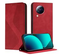 Mo-Somnus Funda para Xiaomi mi Civi 3, Funda Carcasa de Cuero para mi Civi 3, Premium Cuero Billetera Flip Protectora Carcasa Magnético con Cáscara de TPU, Ranura para Tarjeta (Rojo)