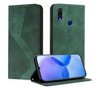 Mo-Somnus Funda para Xiaomi Redmi 7, Funda Carcasa de Cuero para Redmi 7, Premium Cuero Billetera Flip Protectora Carcasa Magnético con Cáscara de TPU, Ranura para Tarjeta (Verde)