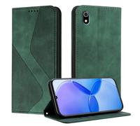 Mo-Somnus Funda para Xiaomi Redmi 7A, Funda Carcasa de Cuero para Redmi 7A, Premium Cuero Billetera Flip Protectora Carcasa Magnético con Cáscara de TPU, Ranura para Tarjeta (Verde)