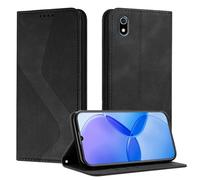 Mo-Somnus Funda para Xiaomi Redmi 7A, Funda Carcasa de Cuero para Redmi 7A, Premium Cuero Billetera Flip Protectora Carcasa Magnético con Cáscara de TPU, Ranura para Tarjeta (Negro)