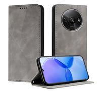 Mo-Somnus Funda para Xiaomi Redmi A3 4G, Funda Carcasa de Cuero para Redmi A3 4G, Premium Cuero Billetera Flip Protectora Carcasa Magnético con Cáscara de TPU, Ranura para Tarjeta (Gris)
