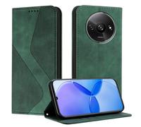 Mo-Somnus Funda para Xiaomi Redmi A3 4G, Funda Carcasa de Cuero para Redmi A3 4G, Premium Cuero Billetera Flip Protectora Carcasa Magnético con Cáscara de TPU, Ranura para Tarjeta (Verde)
