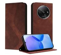 Mo-Somnus Funda para Xiaomi Redmi A3 4G, Funda Carcasa de Cuero para Redmi A3 4G, Premium Cuero Billetera Flip Protectora Carcasa Magnético con Cáscara de TPU, Ranura para Tarjeta (Marrón)
