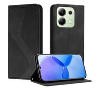 Mo-Somnus Funda para Xiaomi Redmi Note 13 4G, Funda Carcasa de Cuero para Redmi Note 13 4G, Premium Cuero Billetera Flip Protectora Carcasa Magnético con Cáscara de TPU, Ranura para Tarjeta (Negro)
