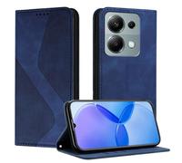 Mo-Somnus Funda para Xiaomi Redmi Note 13 Pro 4G, Funda Carcasa de Cuero para mi Poco M6 Pro 4G, Cuero Billetera Flip Protectora Carcasa Magnético con Cáscara de TPU, Ranura para Tarjeta (Azul)