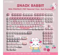 MOA-teclas de conejo para teclado mecánico, teclas de Material Dye-Sub, conjunto grande para teclado mecánico 60%, Wooting Hi75 MX Cherry Switch Snack Rabbit