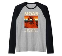 Moab Utah Arches National Park Retro Desert USA Viaje Camiseta Manga Raglan